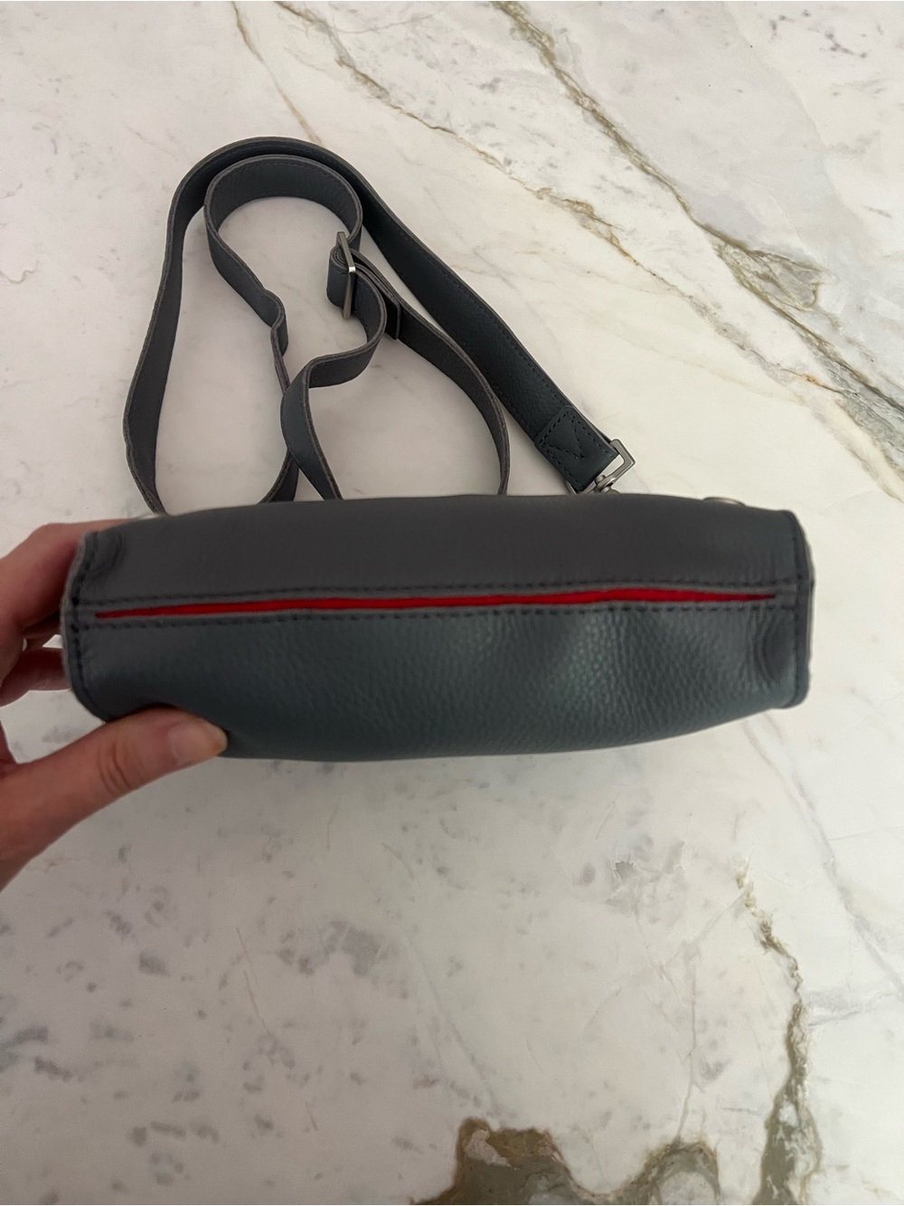 Hammitt Tony Small Crossbody Pewter Leather Brushed Silver - Picture 7 of 11